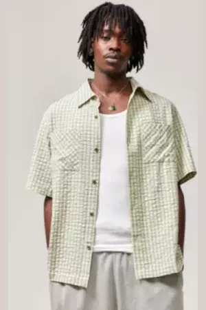 Urban Outfitters BDG Check Seersucker Shirt en taille: XL