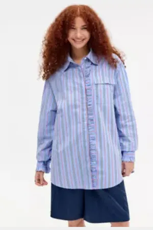 Damson Madder Chemise à volants rayée Kylie en taille: R-U 8