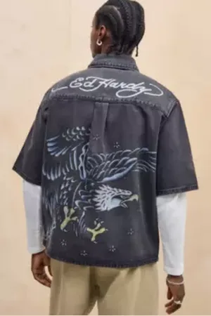 ED HARDY Chemise Aigle & Étoiles en taille: Medium