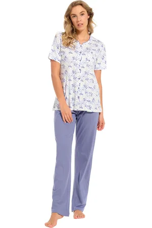 Pastunette Dames pyjama doorknoop korte mouw 20241-126-6 - - 48