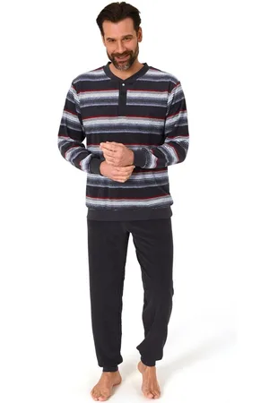 Normann Heren pyjama badstof 22310193538 grijs