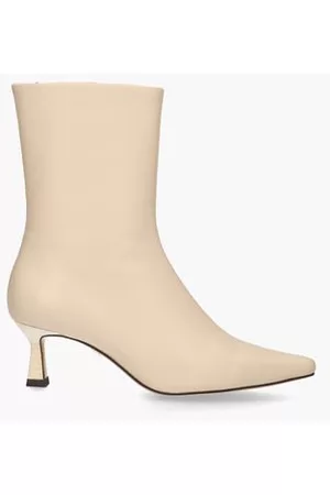 Lola Cruz Dames Enkellaarzen - 051T14BK Off-White