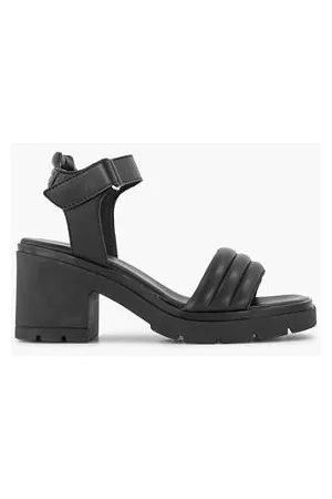 Oxmox Dames Outdoor Sandalen - Zwarte Leren Chunky Sandalette Dames (maat 36, )