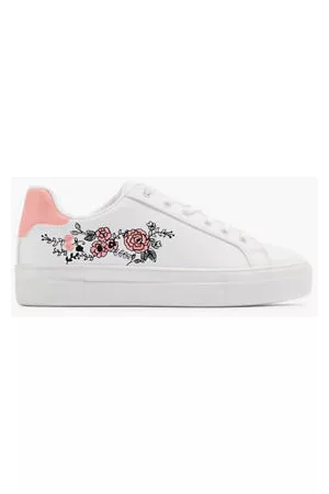 Graceland Dames Sneakers - Witte Sneaker Roze Bloemen Dames (maat 37, )
