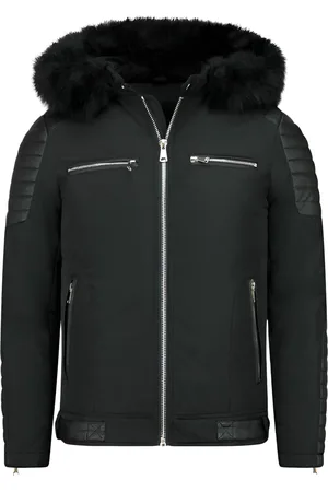 Enos Korte parka jas met bontkraag