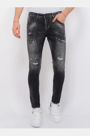 Local Fanatic Destroyed jeans with paint splatter slim fit