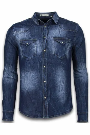 Enos Denim shirt spijker slim fit