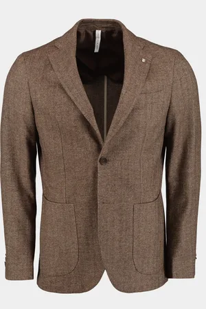 Born with Appetite Colbert lugano jacket wool herringbon 233038lu90/870 cacao