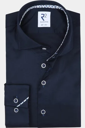 R2 Amsterdam Casual hemd lange mouw widespread nos.twill.003/000010