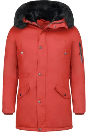 Enos Lange winterjas met faux bontkraag