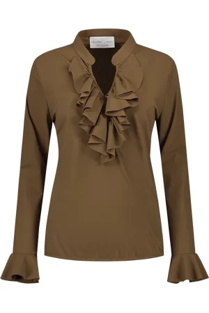 Helena hart 7257 blouse ruche mocca