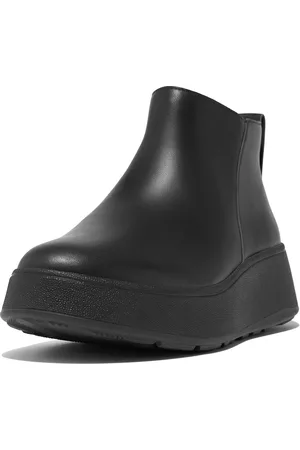 FitFlop F-mode leather flatform zip ankle boots
