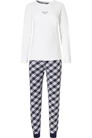 by Louise Essential dames pyjama set lang katoen geruit dream on