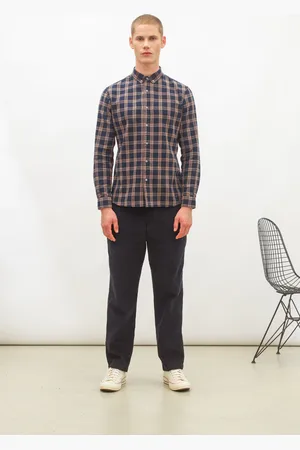 Nowadays Brushed check shirt sky captain