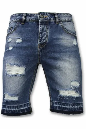 Enos Korte broeken slim fit ripped shorts
