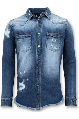 Enos Lange spijkeroverhemd denim