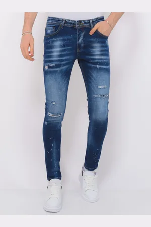 Local Fanatic Paint splatter ripped jeans slim fit