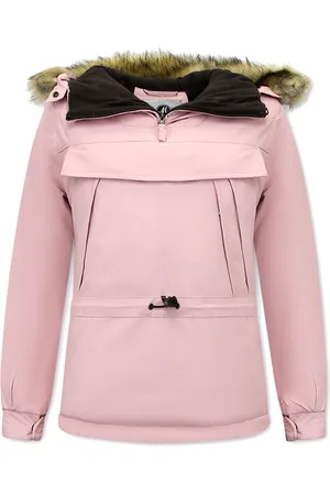 Matogla Anorak winterjas met bontkraag pink