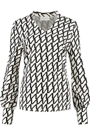 Helena hart Top goldie print 7370zet zwart/ecru