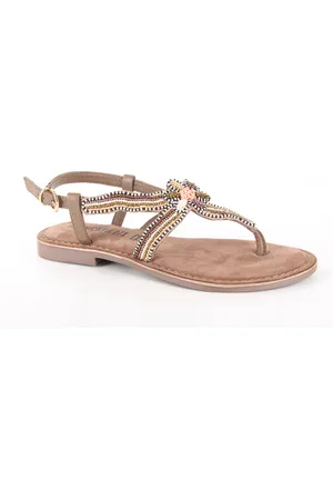 Lazamani 75.298 taupe dames sandalen sportief