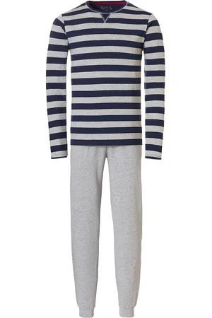 Phil & Co. Berlin Essential heren pyjamaset lang / blauw gestreept