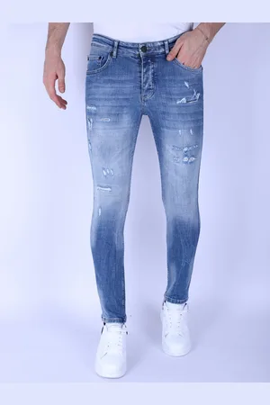 Local Fanatic Stonewashed slim fit jeans met stretch 1098