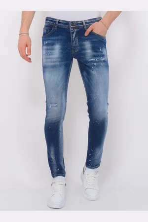 Local Fanatic Paint splash ripped jeans slim fit