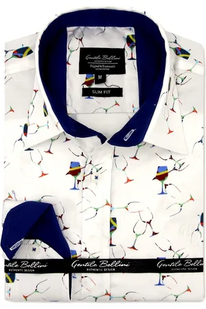TONY BACKER Satijnen met print slim fit