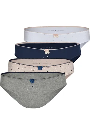 HAPPY SHORTS Dames slips hartjes print valentijn 4-pack d687