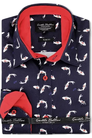 TONY BACKER Met goudvis slim fit