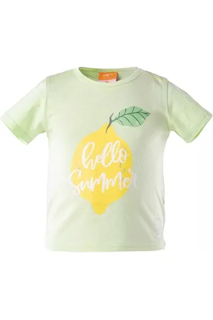 BEJO Kinderen/kinderen hallo zomer citroen t-shirt