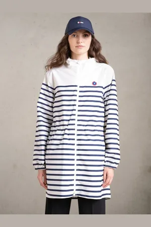der flotte Boy Blauw gestreepte dames regenjas amelot