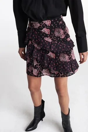 Alix the label 2108255089 woven flower paisley ruffled skirt