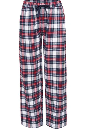 by Louise Dames pyjamabroek geruit flanel rood/blauw