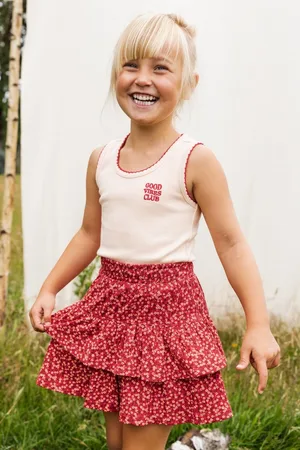 LOOXS Revolution Tanktop rib jersey nude peach voor meisjes in de kleur