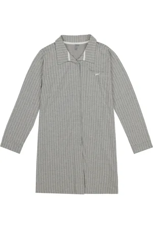 by Louise Dames pyjama nachthemd lange mouw gestreept