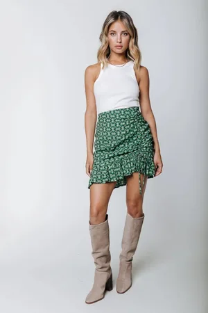 Colourful rebel Ina graphic smock mini skirt dessin