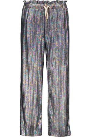 Like Flo Meisjes broek metallic plisse oil