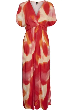 VERO MODA Vmjade ss v-neck ankle dress wvn l dessin