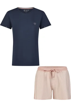 by Louise Dames korte pyjama set shortama blauw