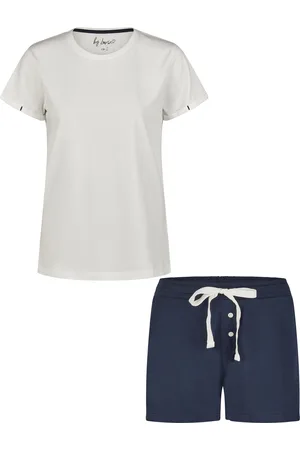 by Louise Essential dames korte pyjama set shortama off-white