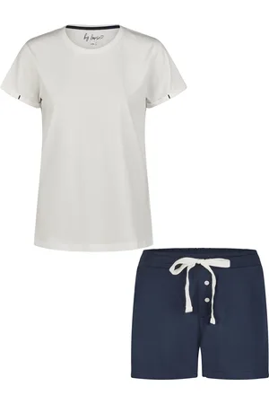 by Louise Essential dames korte pyjama set shortama off-white