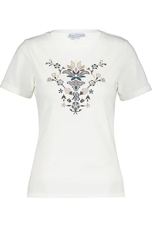 Red Button T-shirt srb4385 temmy flower offwhite