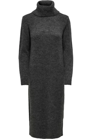 ONLY Onlbrandie ls rollneck dress knt n antraciet