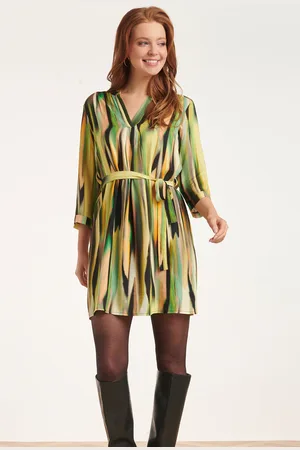 Smashed Lemon 24639 kort jurk met abstracte print |