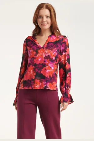 Smashed Lemon 24651 top met paarse bloemenprint |