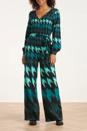 Smashed Lemon 24527 houndstooth print jumpsuit |