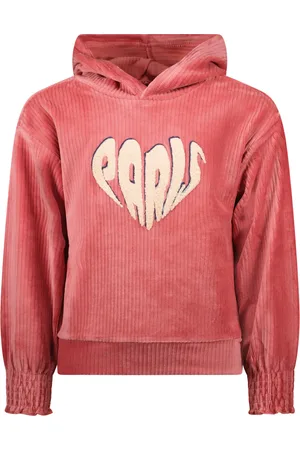 MAYCE Winter hoodie meisjes rib velours, rouge