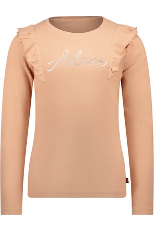 MAYCE Meisjes shirt rib ruffel sorbet