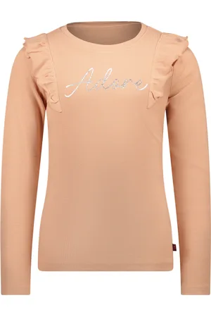 MAYCE Meisjes shirt rib ruffel sorbet